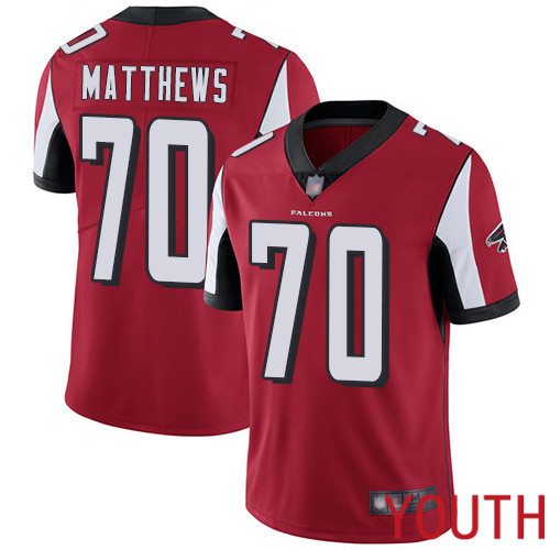 Atlanta Falcons Limited Red Youth Jake Matthews Home Jersey NFL Football #70 Vapor Untouchable